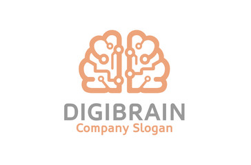 Creative Pinky Brain Technology Logo Design Illustration