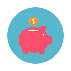 Piggy Bank with colored icon, logo