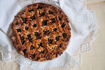 Sweet pie. Homemade cake.