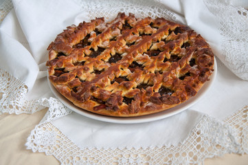 Sweet pie. Homemade cake.