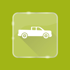 Flat style pickup truck silhouette icon