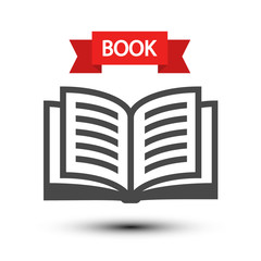 Open Book Icon. Vector Reading Symbol Isolated on White Background.