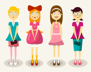 Women. Vector Flet Design Woman Characters Set © mejn