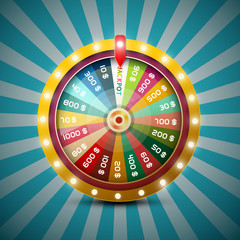 Wheel of Fortune on Retro Blue Background