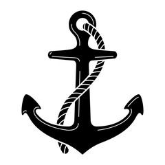 Anchor vector icon Nautical logo maritime sea ocean boat illustration symbol © CNuisin