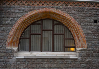 Window with brick frame