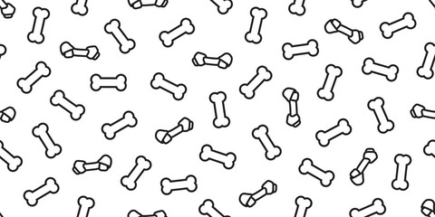 Dog bone seamless pattern vector bone isolated dog toy wallpaper background white