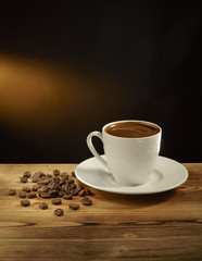 Coffee,Turkish coffee,Coffee cup on a wooden table
