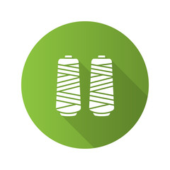 Thread spool flat design long shadow glyph icon