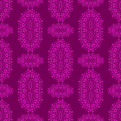 Pink Ornamental Seamless Pattern. Endless Texture. Oriental Geometric Ornament