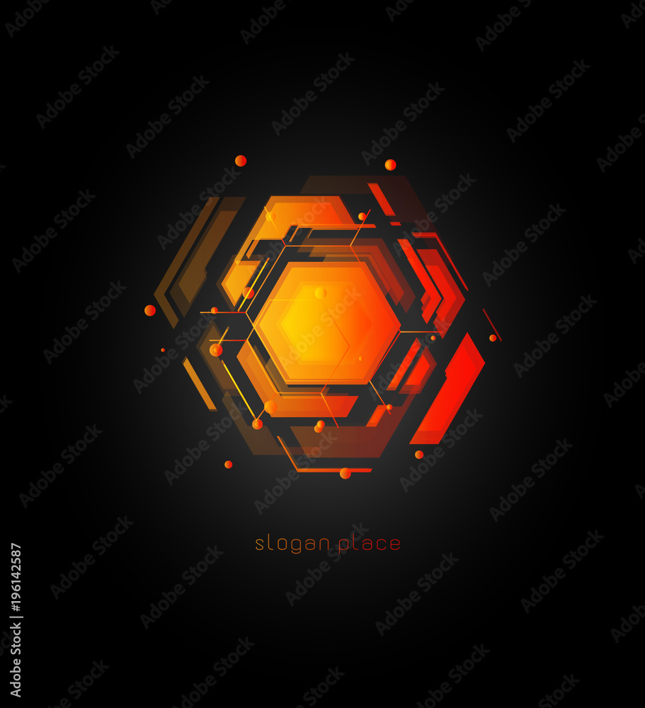 Aufkleber smart artificial intelligence, neural network abstract colorful vector logo template. innovative tec