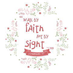 Bible quote, verbs with wreath design, vector illustration