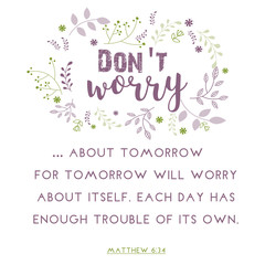 Bible quote, verbs with wreath design, vector illustration
