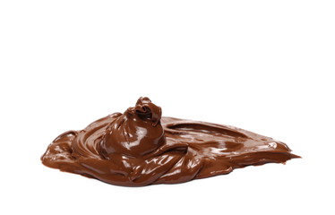 Cream chocolate spreading isolated on white background