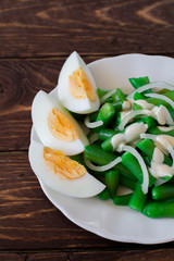 fresh salad of green beans with eggs