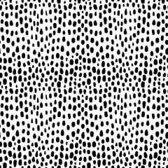 Black and white vector pattern with hand drawnd rounded strokes for textile, clothing and backgrounds