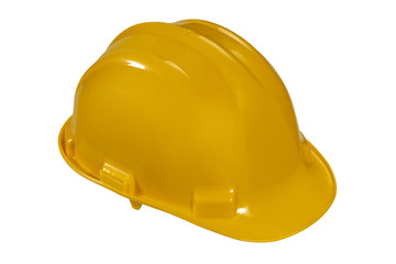 Fototapeta premium Yellow helmet isolated on white 