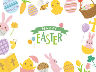 イースター　アイコンのフレーム素材