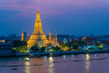 Wat Arun Ratchawararam is located on the Thonburi west bank of Chaopraya river, Bangkok, Thailand