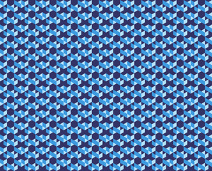 Abstract geometric pattern of blue colors in three tones - Vector illustration. Use as background, backdrop, image montage, or texture in graphic design; or print on gift wrapping paper or fabric.