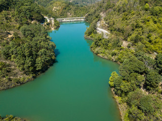 Fototapeta na wymiar Aerial view of Reservoir Landscape