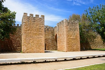 View of the entrance arch of the Governors Castle (Castelo dos Governadores), Lagos, Algarve, Portugal.