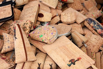 Portuguese cork purses, Algarve, Portugal.