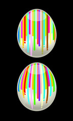 bunte ostereier mit nasser farbe