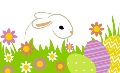 Easter eggs and bunny