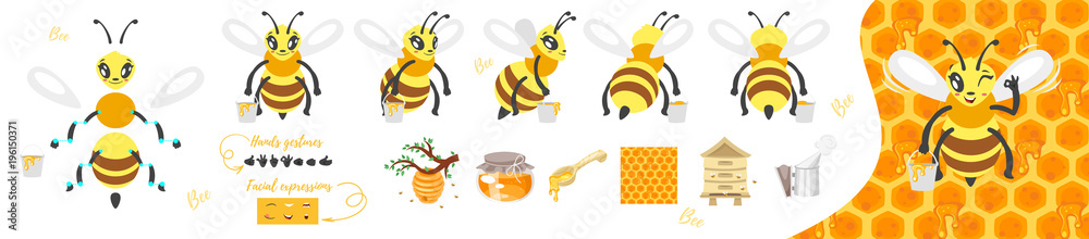 Canvas Prints bee cute character for animation