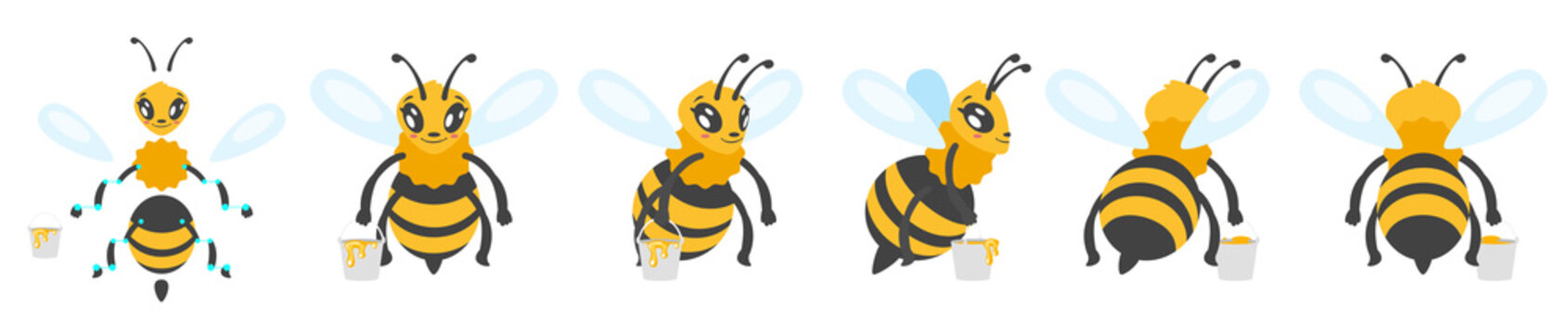 bee cute character for animation