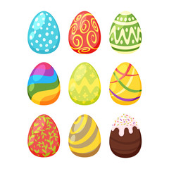 set of Easter colorful  eggs 