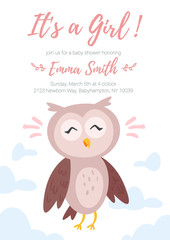 Baby girl shower invitation