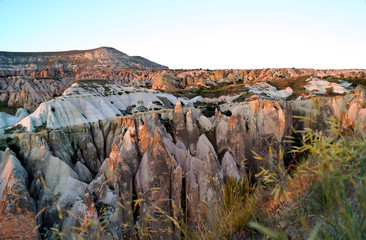 sunset in the mountains of Cappadocia. Turkey
