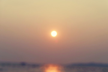 Blurred sea sunset
