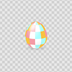 Colorful easter egg isolated on transparent background. Vector illustration.