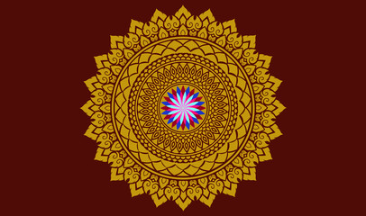 Auburn Thai ancient pattern. vintage thai traditional on auburn background ,Thailand art background