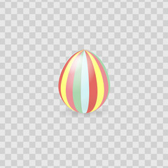 Colorful easter egg isolated on transparent background. Vector illustration.