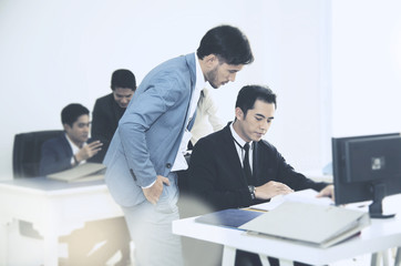 Business people office working dicuss in the workplace concept.