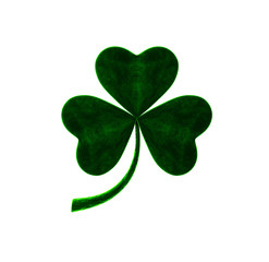 green velvet clover leaf. St.Patrick's day. 3D illustration