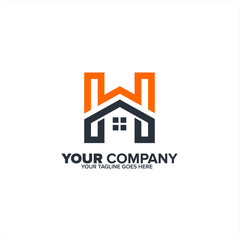 Letter H and M Real Estate icon, Construction logo icon, Real estate logo template