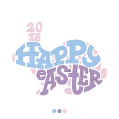 Happy easter lettering in the shape of a rabbit - 196153136