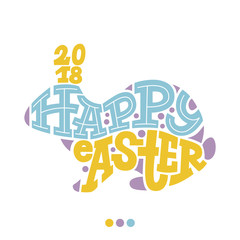 Happy easter lettering in the form of a rabbit - 196153149
