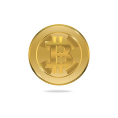 Bitcoin Gold isolated on white background with copy space,Business finance