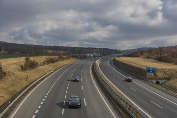Fototapeta na wymiar Highway D8 near Usti nad Labem city