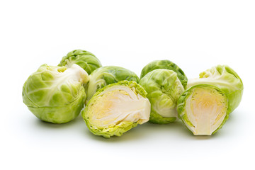 Brusseles sprouts isolated on the white background.