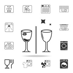 dirty and clean glass icon. Detailed set of laundry icons. Premium quality graphic design. One of the collection icons for websites, web design, mobile app