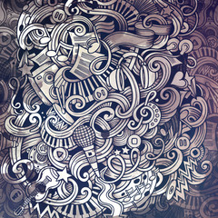 Doodles Musical illustration. Creative music background. Graphic