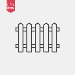 fence line icon on white background. Vector illustration