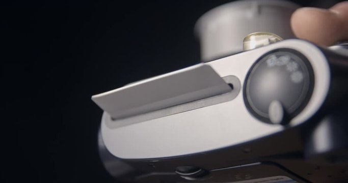 Polaroid, instax camera slow motion, getting photo